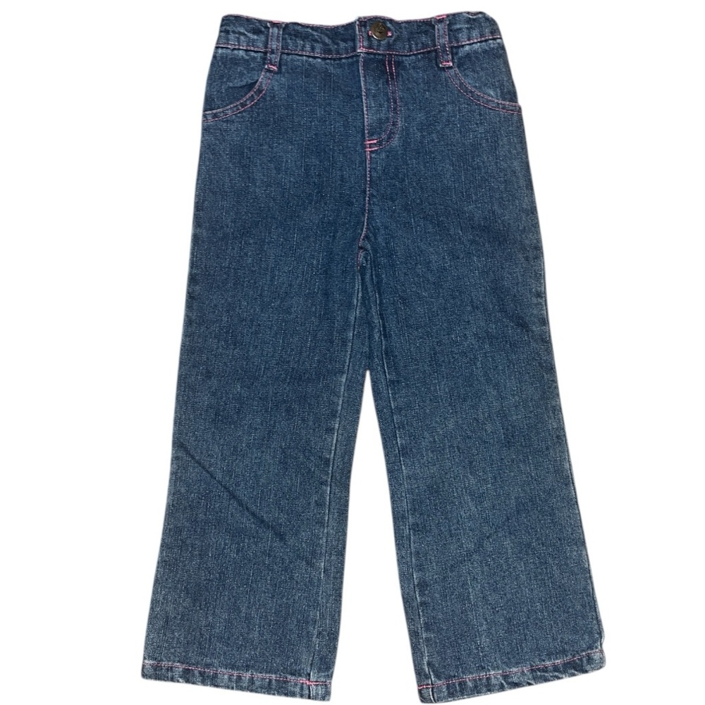 Sesame‎ Street Girls Toddler Blue Jeans Wide Leg Comfort Elastic Waist Pants 4T